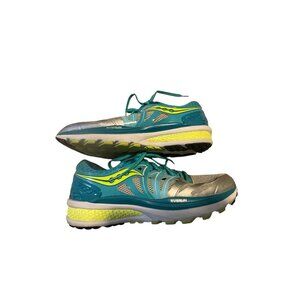 Saucony Hurricane ISO 2 Shoes Womes Size 10.5 Running Green Silver S10293-1